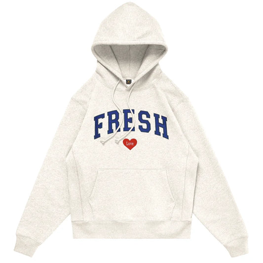 Fresh Love Varsity Hoodie – Cream